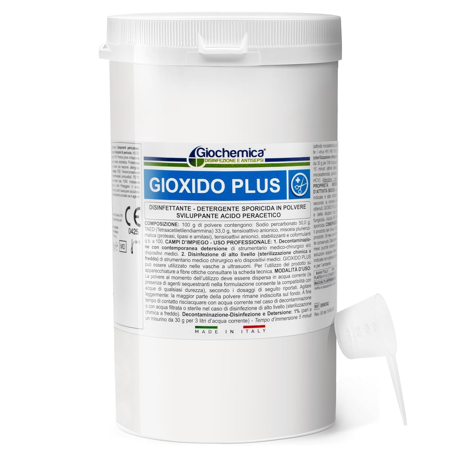 Sterilizzante a freddo in polvere Acido peracetico 1 kg GIOXIDO PLUS + Disinfettante decontaminante a base di Benzalconio cloruro 1000 ml GIOFERRI - Ideali per Ferri e strumenti