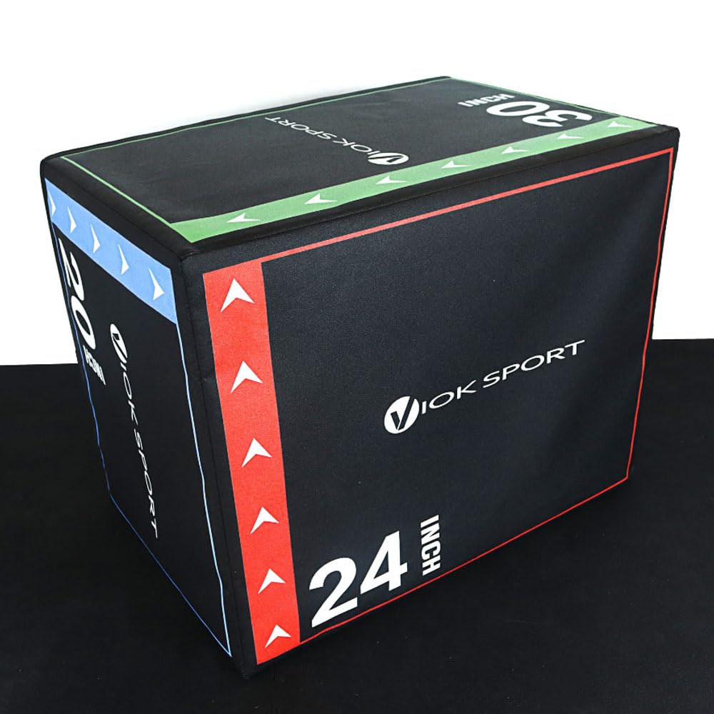 VIOK SPORT Cajón de Salto Pliométrico Soft 40x50x60 cm, 17 kg - Ideal para Entrenamientos de Agilidad y Potencia en Casa o Gimnasio con Superficie Acolchada para Mayor Seguridad
