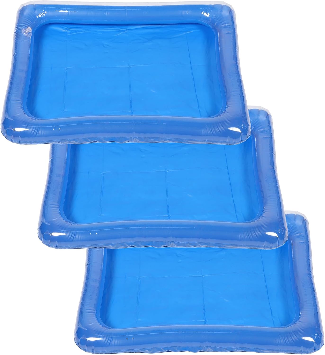 3pcs Inflatable Kiddie Pool 23.2x17.7 Cm Sky PVC Portable Outdoor | Grassy Areas, Friendly Design, Compact Storage, Supports Skill Growth, Preschoolers