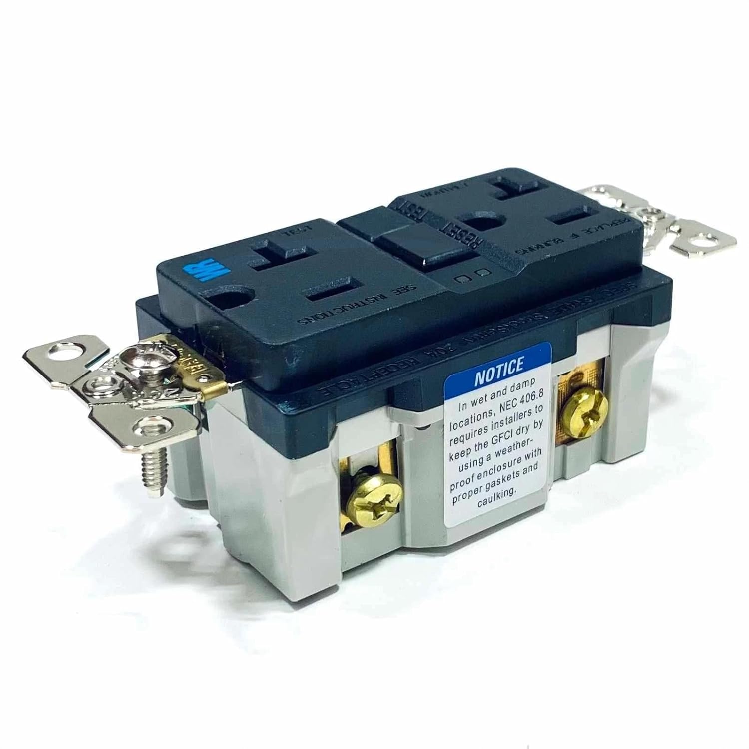 New Genuine WRSGF20BK Self-Test Receptacle, (Black),Replacement for Eaton OEM