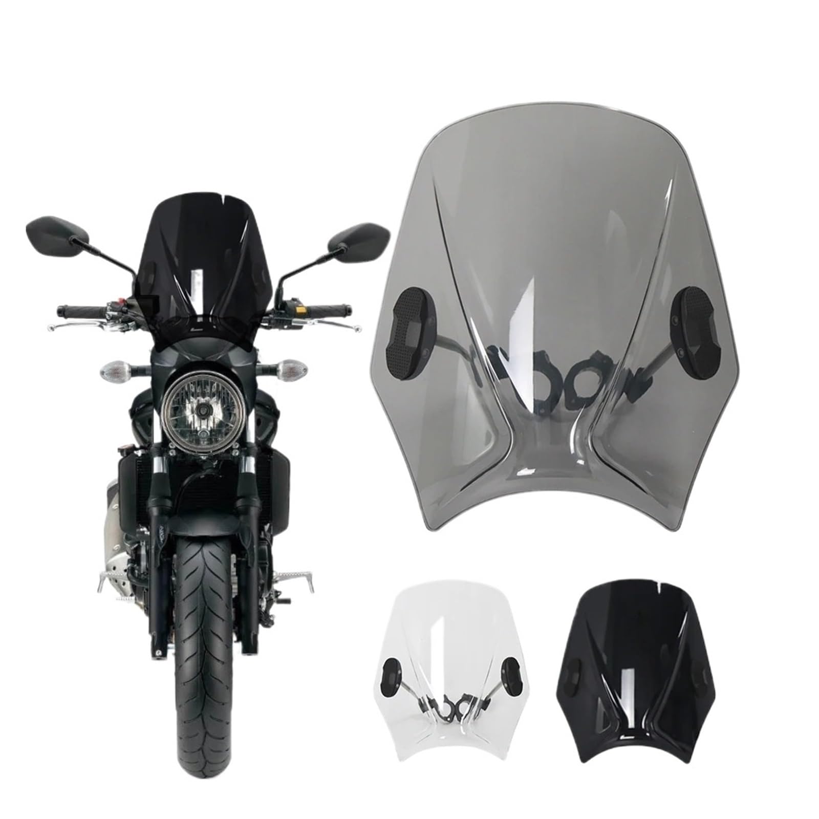 Bulle Haute Moto pour Moto SV650 SV 650 1999-2022 Pare-Brise Réglable(Black)
