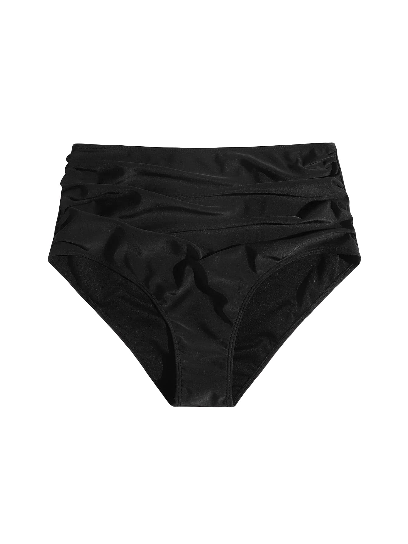 Floerns Bragas de bikini de cintura alta estampadas de talla grande para mujer