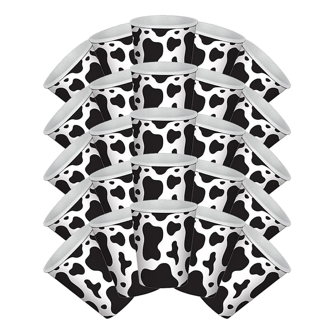 BOGAZNET 20PCS Сow Сups Cow Print Cup for Cow Party Cow Print Baby Shower Cow Birthday Decorations Disposable Cow