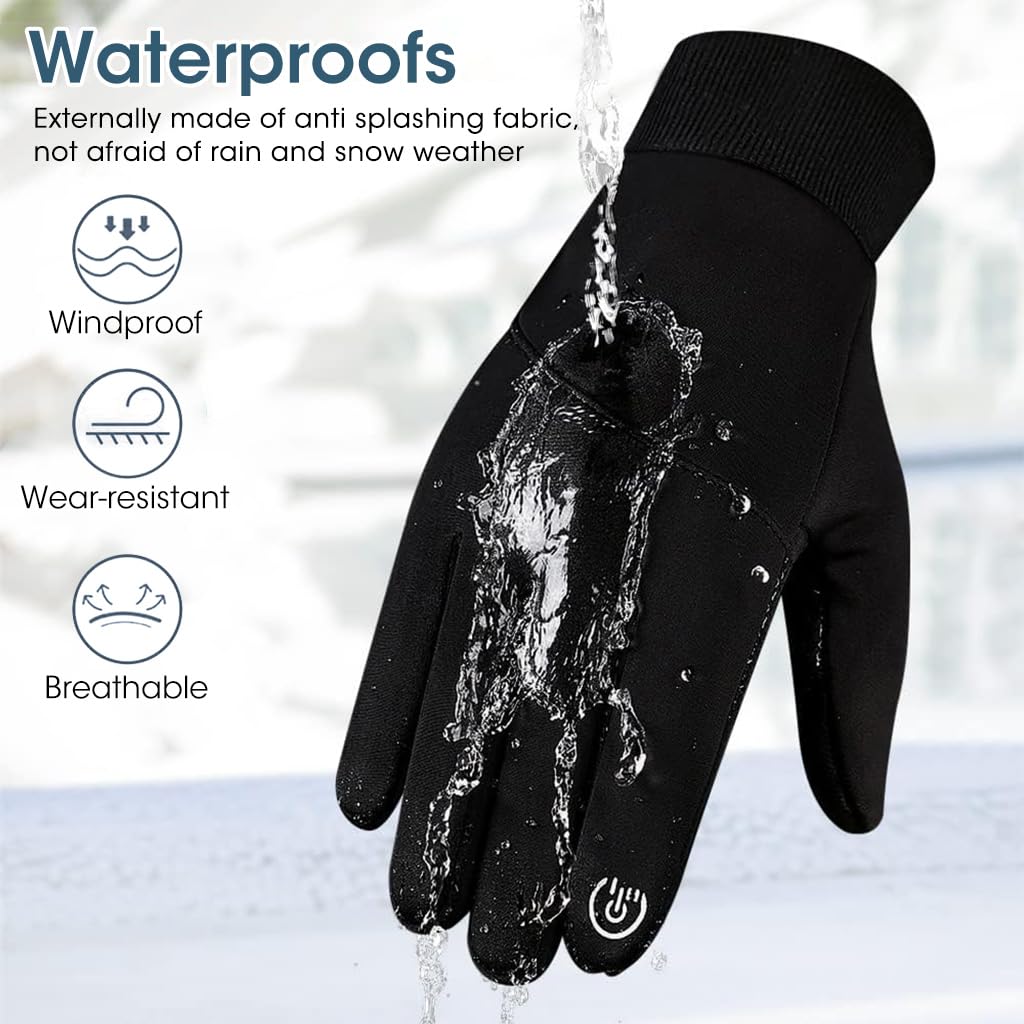 GUSTAVE Winter Gloves Warm Splashproof Windproof Bike Touchscreen Grip M 2
