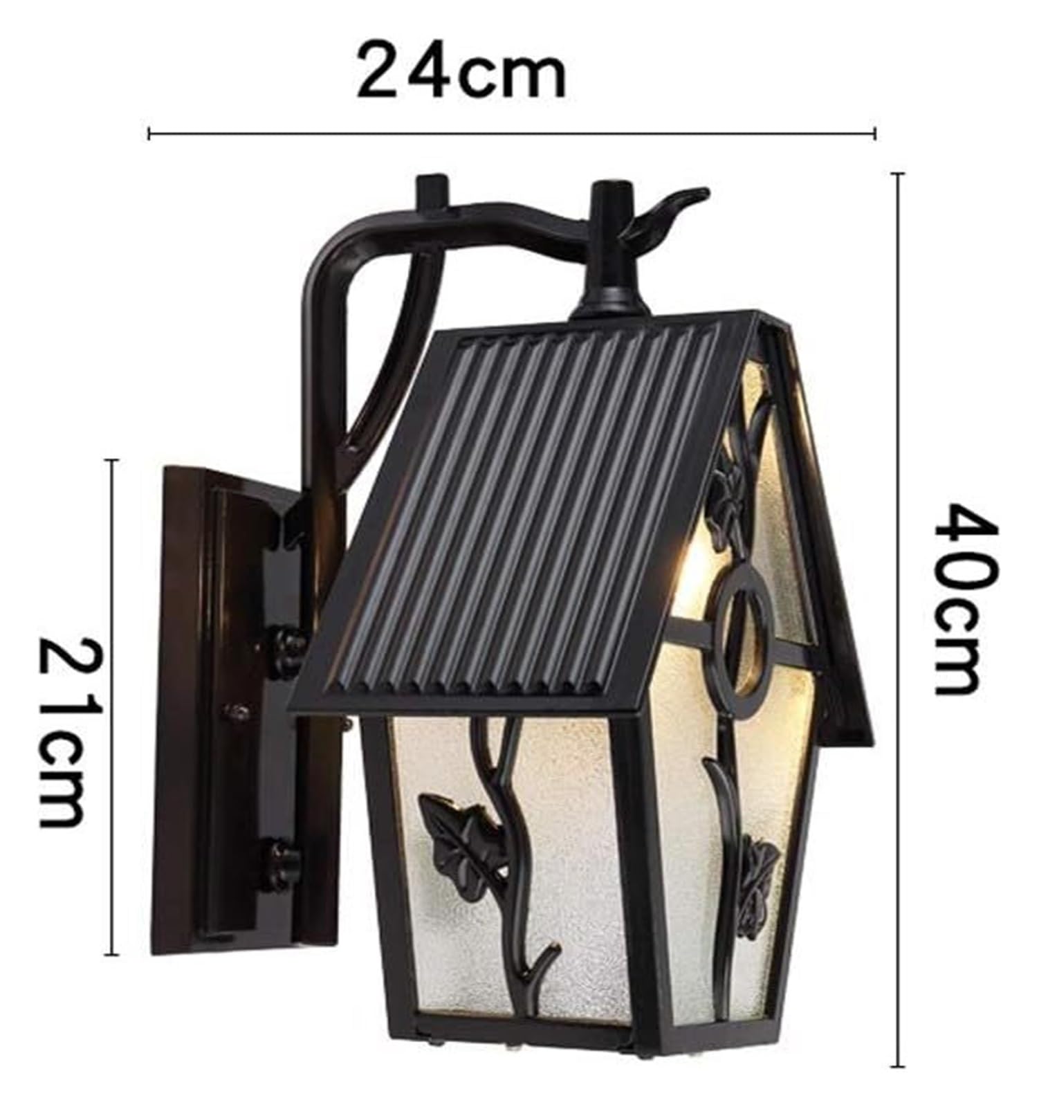 Apliques de pared LED, lámpara de pared exterior con forma de techo, estilo retro creativo, resistente al agua IP55, para jardín, terraza, pasillo, aplique de pared de aluminio, luz para patio, s