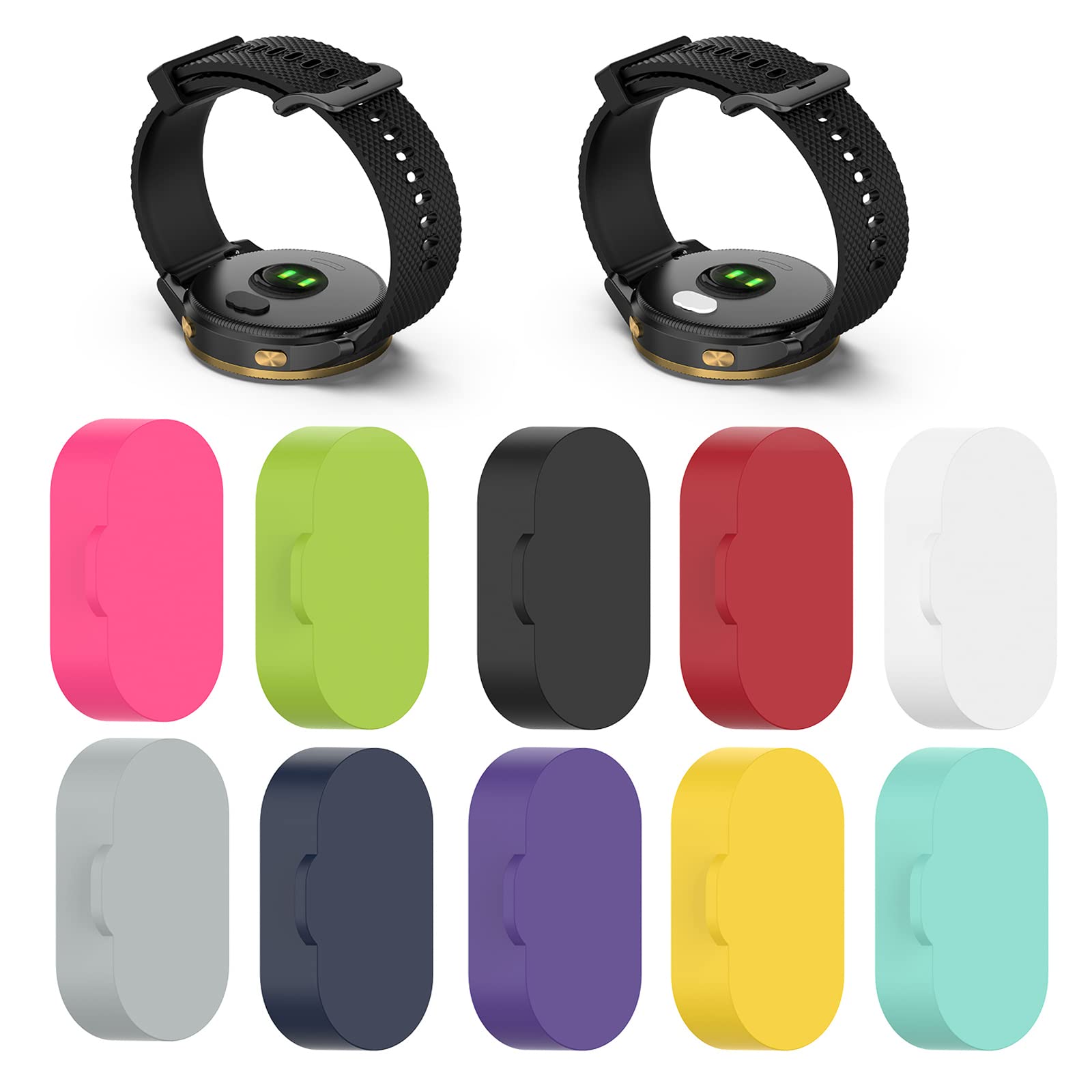 LOKEKE Spina antipolvere per Garmin Forerunner 265, 10 immagini in silicone, protezione antipolvere per Garmin Forerunner 265 / 265S/965/955/255/255/255S