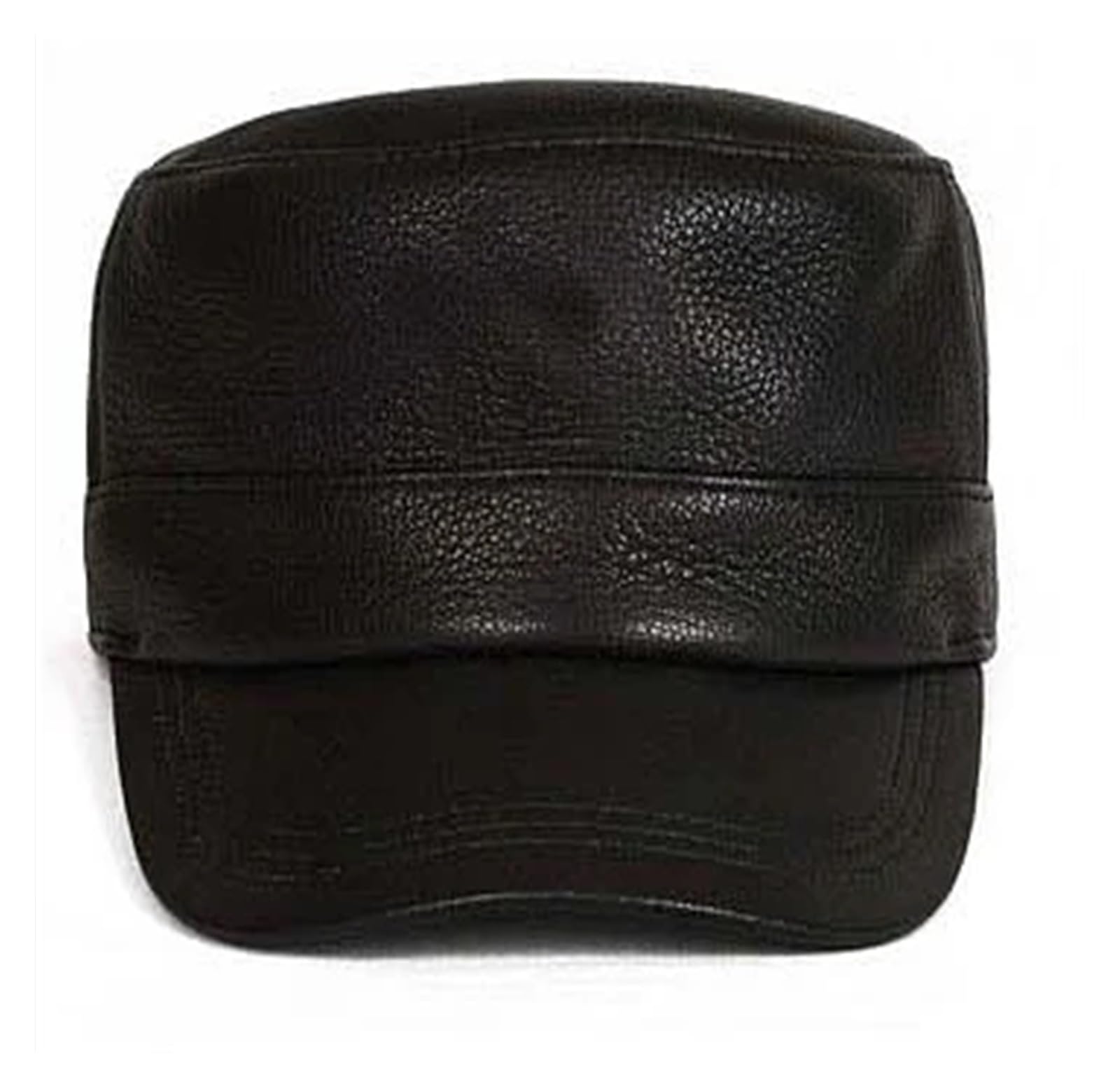 Gorra de béisbol de Cuero Genuino for Hombre, Primavera, Invierno, Ruso, cálido, Gorros con Pelo(Black 2#,Adjustable)
