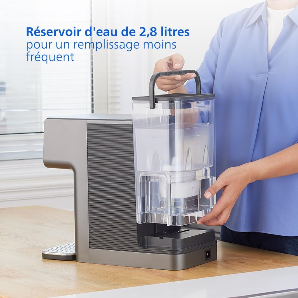Philips 3500 Series Distributeur d’Eau Chaude et Froide avec Filtration Taste+, Eau Filtrée Chaude et Froide en Quelques Secondes, Protection Antibactérienne UV-C, Aucune Installation Nécessaire