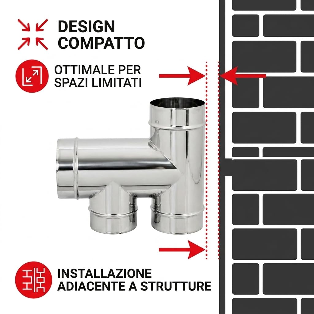 MAKA Comignolo a H Base Tonda, Terminale in Acciaio Zincato per Canna Fumaria Camino Stufa a Legna Pellet e Gas, Cappello Antipioggia Aspirafumo(Ø 200 mm)