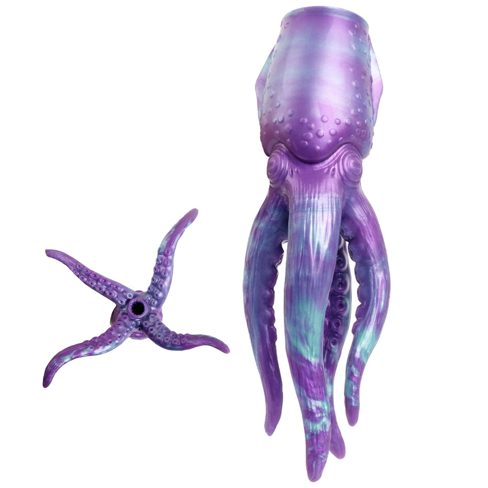 AMAZBEE Masturbateur 3 en 1 Monster Anal Plug Silicone Penis Stroker 3D Realistic Texture Male Masturbation Silicone Tentacle Dildo Female (Octopus)