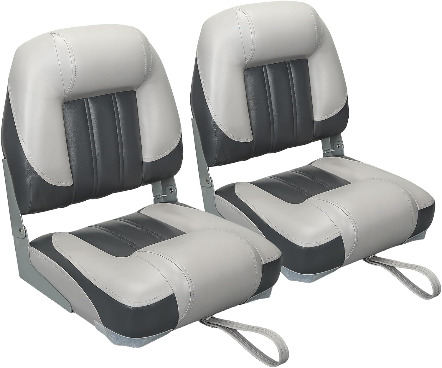 Elite Folding Boat Seat Low Back Boat Chair Fold-Down Fishing Boat Seats 2 Pack