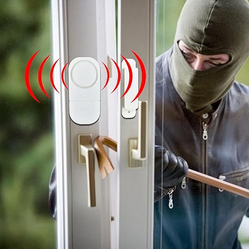 Miniatura 2 de Paquete de 6 alarmas de seguridad inalámbricas para ventanapuerta, sensor magnético, alarma de alerta antirrobo para piscina, súper fuertes para el