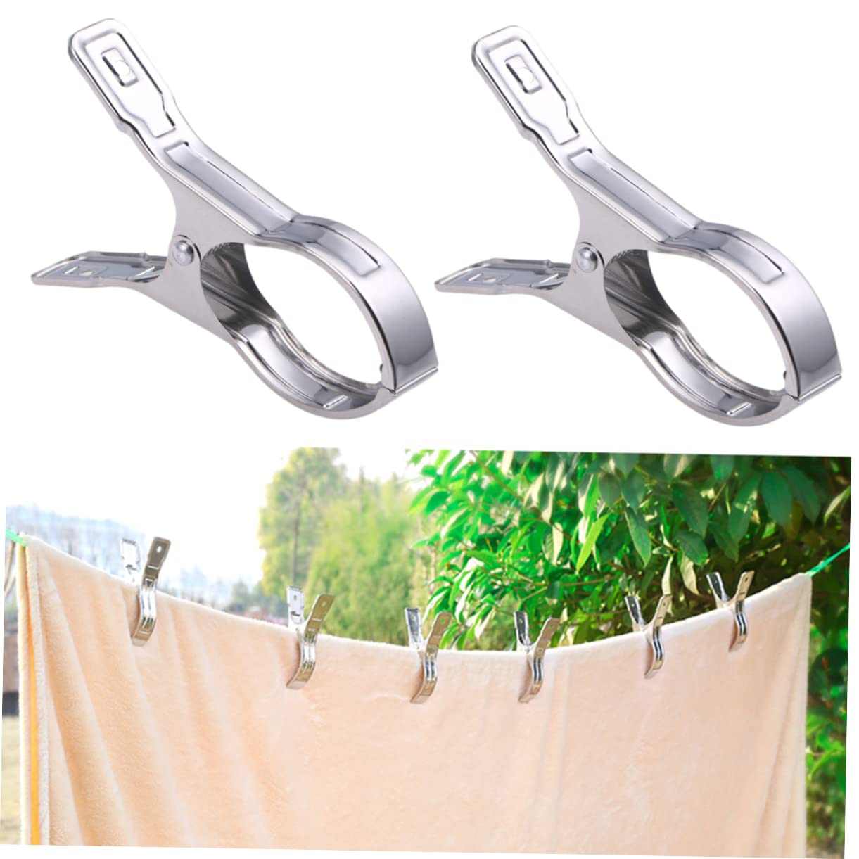 2 Set Molletta Pioli Fermagli Per Asciugare I Vestiti Perni Massa Mollette Appese Spillo Clip Di Fissaggio in Acciaio Inossidabile Clip Di Vestiti Antivento Argento 12 Pezzi*2