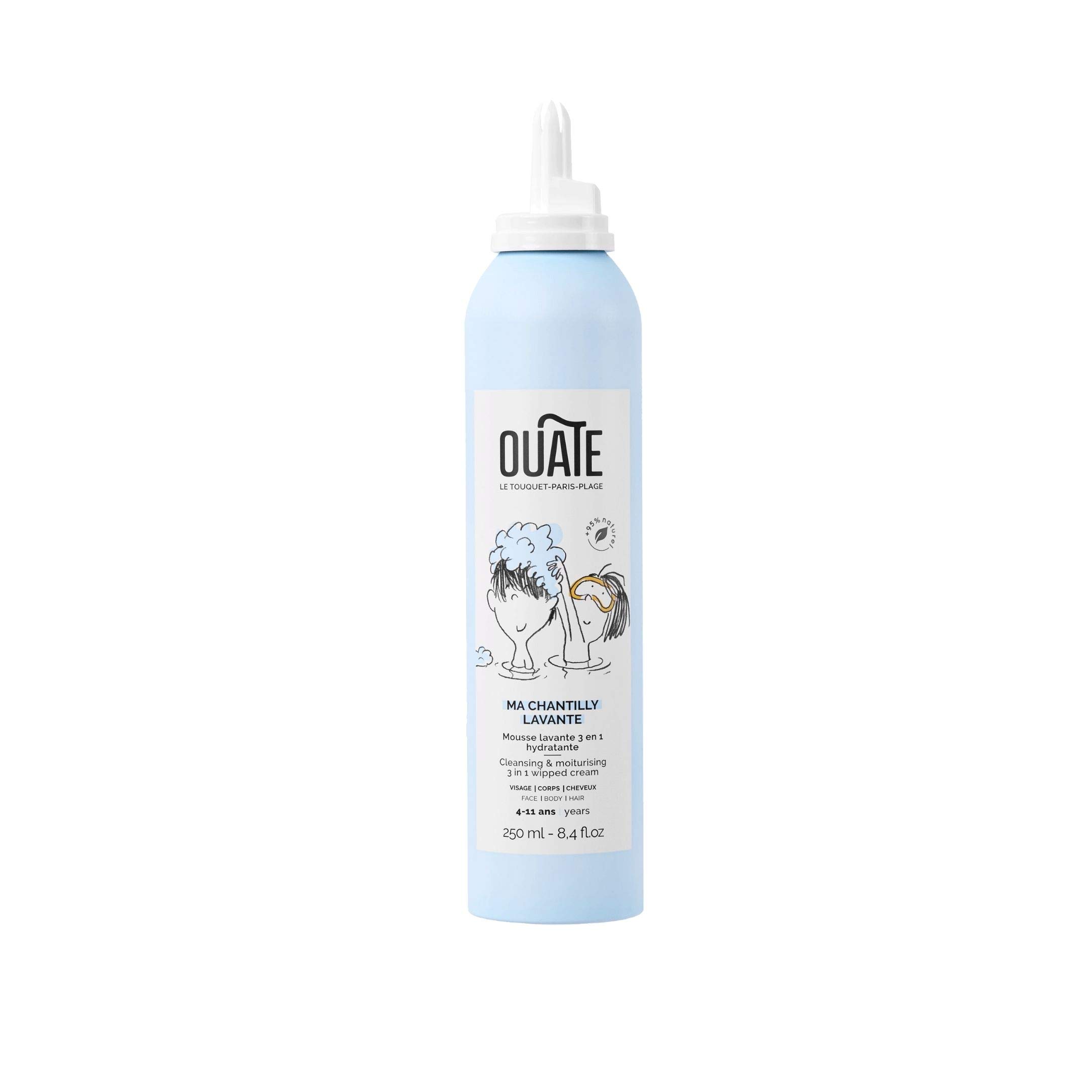 OUATE Ma Chantilly Lavante - Mousse Lavante Hydratante 250 ml - 95% Naturel, Vegan et Made in France