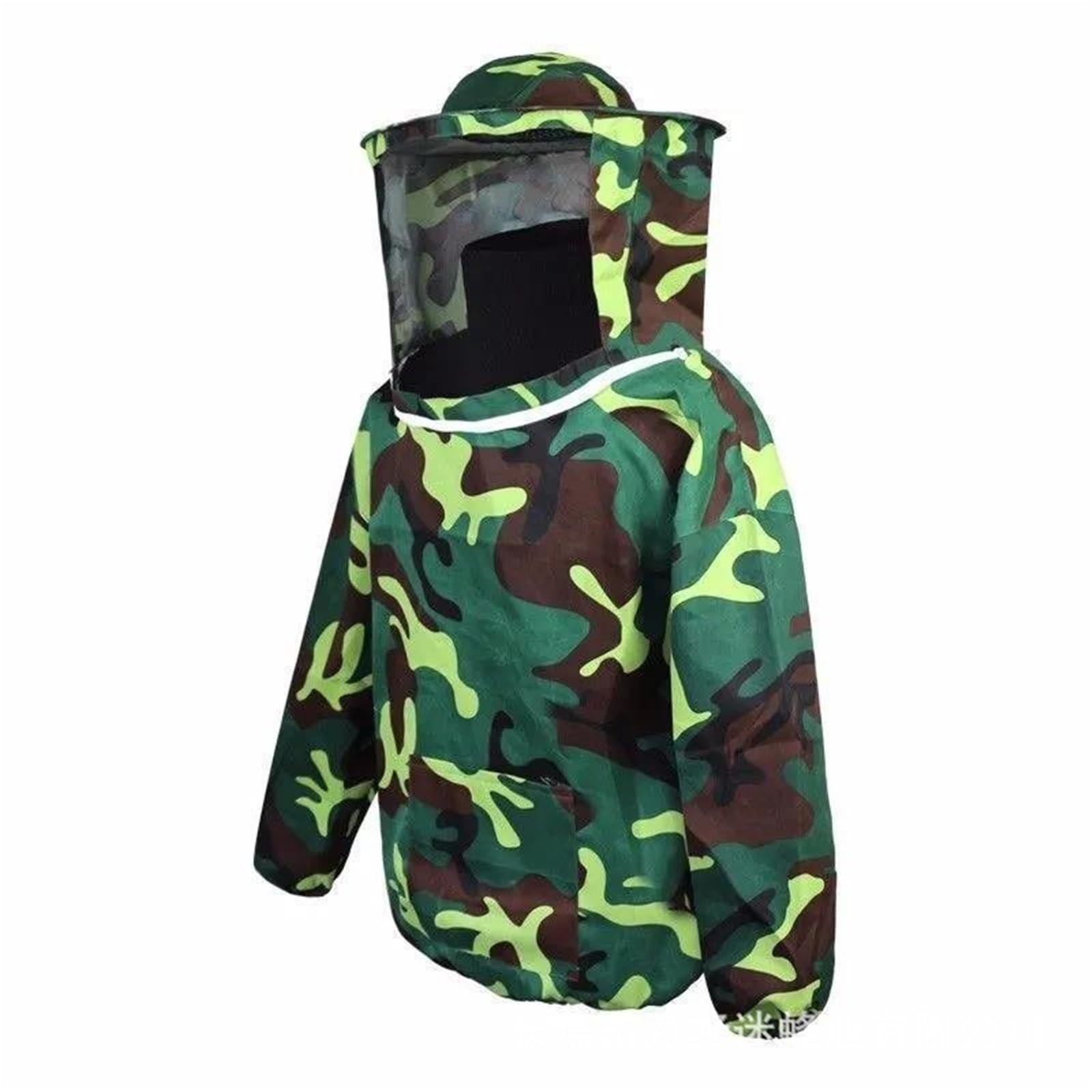 Traje de apicultura plegable, chaqueta y velo, traje protector de apicultura con doble cremallera, ropa de apicultor con sombrero(Bright green)