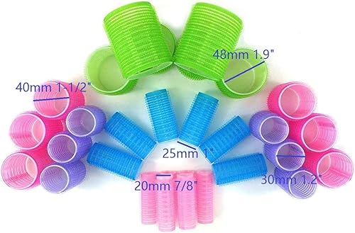 Miniatura 10 de Kamay's - 30 rodillos de nailon de 5 tamaños para el cabello, rizadores de pelo diseño atractivo para bricolaje o peluquería