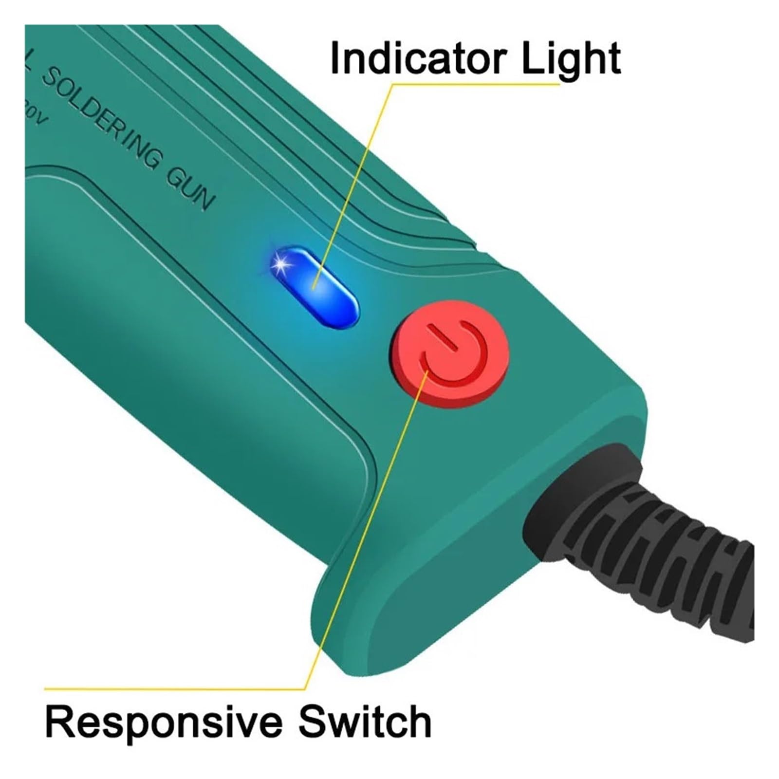 Kit De Pistola For Soldar Electrónico De 60W, Pistola De Soldar De Estaño Duradera Con Interruptor De Luz, Equipo De Calor Externo For Microchip Ampliamente Utilizado(6 pcs Kit with Stand)