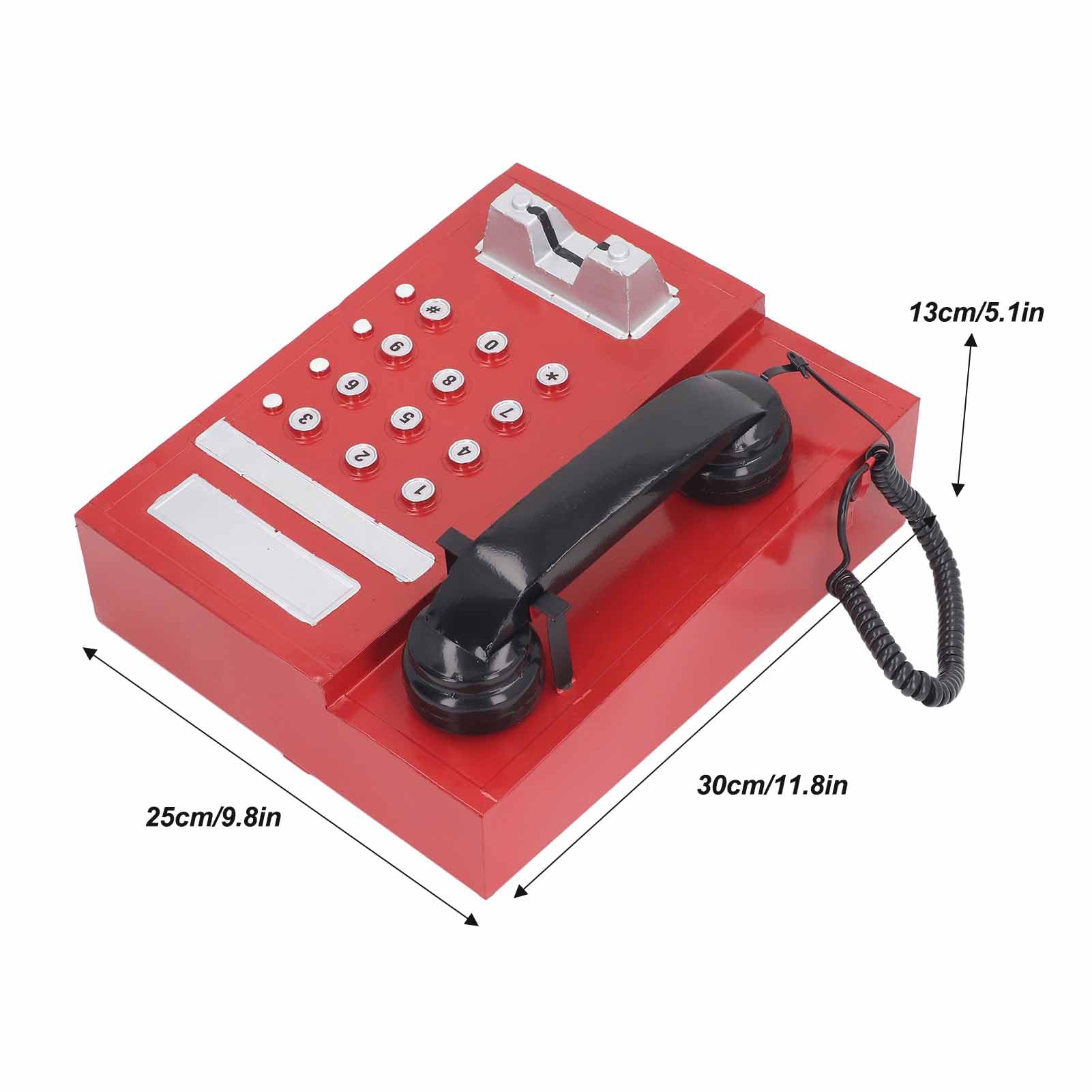 Modello di telefono retrò, simulazione modello di telefono vecchio stile squisito innovativo, modello di telefono in stile vintage per giochi di ruolo fotografici, oggetti di (Rojo)