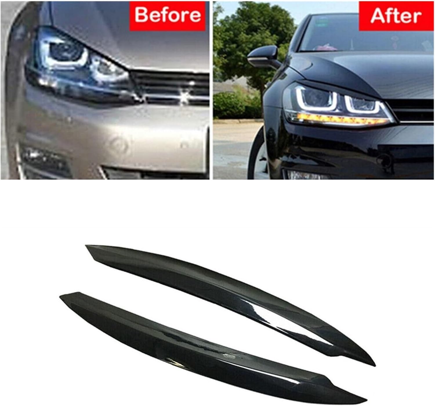 Compatible With VW Golf 7 MM K 7 Auto Head Light Lamp Eyelids Eyebrow Headlight Decoration Car Styling Trim Accessories