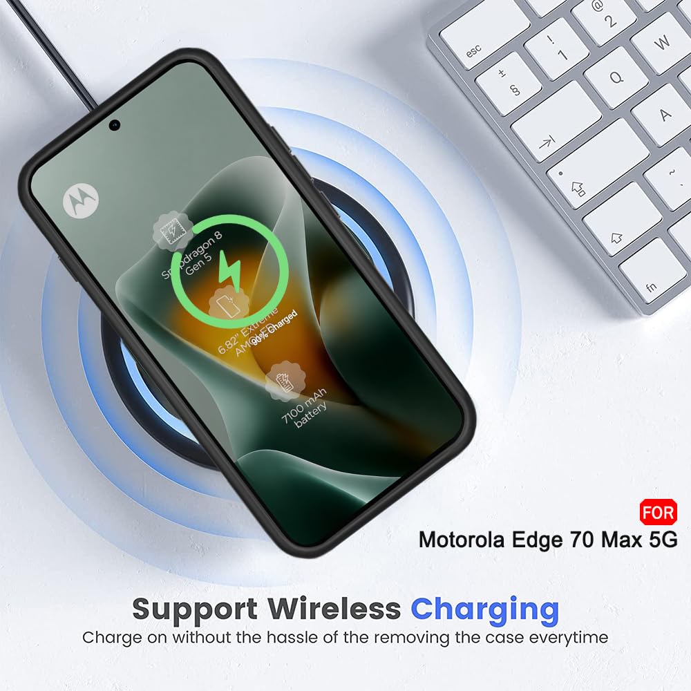 TheGiftKart Hybrid Shockproof Back Cover Case for Motorola Moto Edge 70 Max 5G | Hard Back Cover Case for Motorola Edge 70 Max (PC & TPU, MagSafe Compatible, Translucent Smoke Matte Back, Black Sides) — Amazon image 7