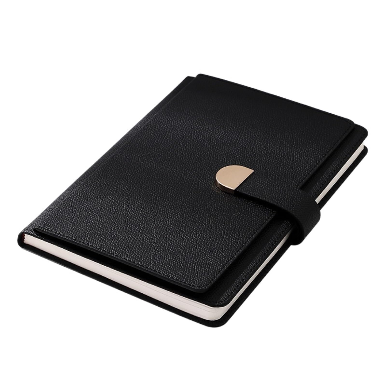 Cuaderno Libreta Viajes Cuaderno Con Cierre, Sencillo Y Grueso, For Reuniones, Tamaño A5 Lecturas Adultos(Black)