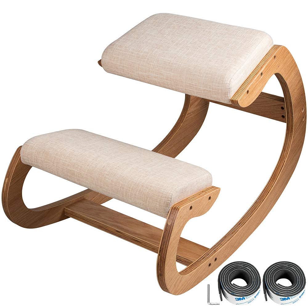 Buy Rocking Ergonomic Wooden Knee Stool, Posture Kneeling Chair, Ergonomic Kneeling Chair