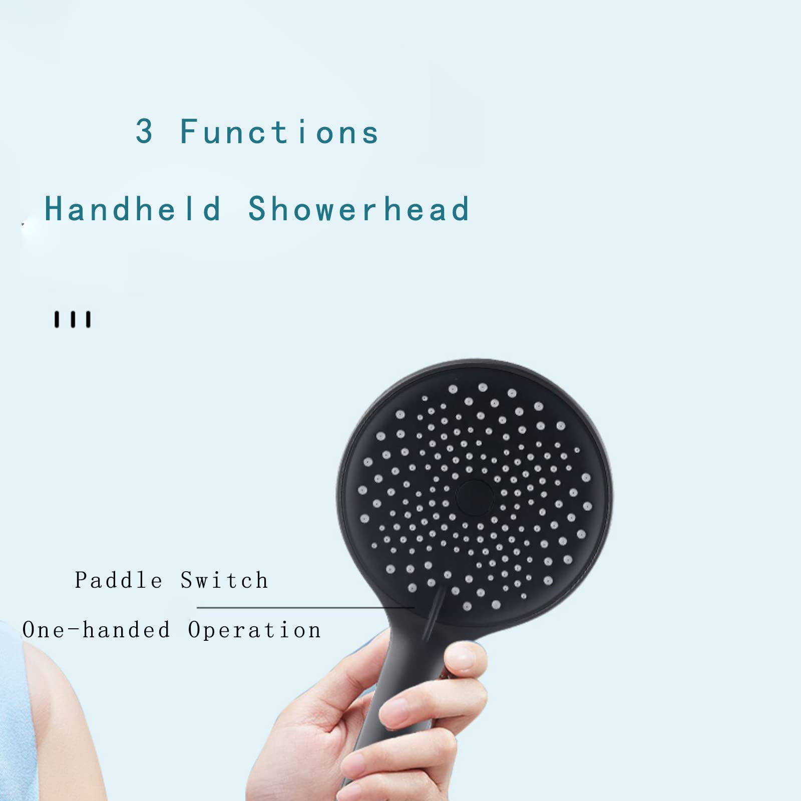 Filtración Alcachofa Ducha, 3 Modos Antical Alcachofa de Ducha de Mano, ABS Gris Ajuste Universal Alta Presión Duchas de Baño Alcachofa, Fácil de Instalar