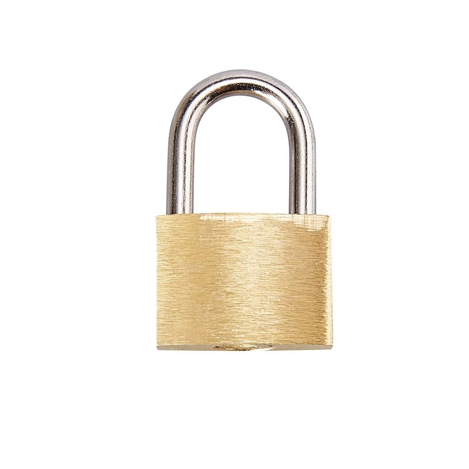 Sorzy Small 25mm Padlock with 2 Keys Each, Gold, Pack of 3 1