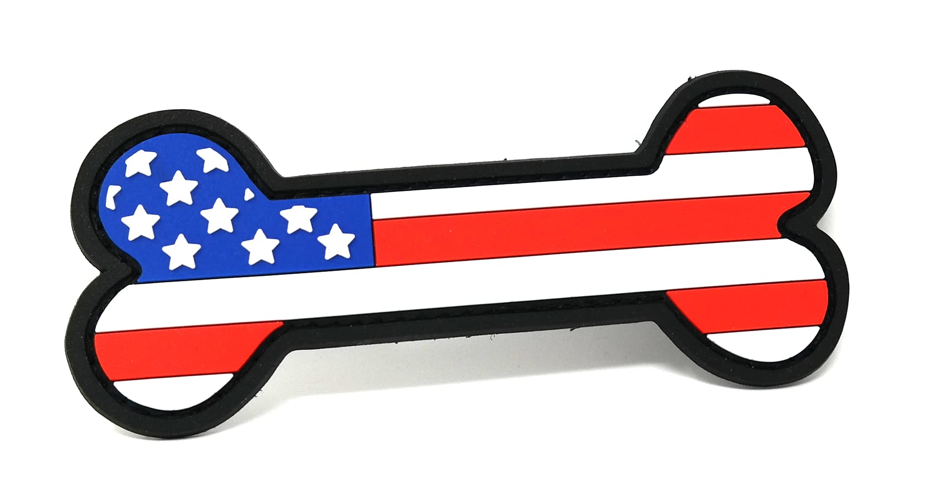 Stinking Patch Co.American Flag Dog Bone PVC Rubber Funny Tactical Hook and Loop Patch for Dog Vests and Harnesses