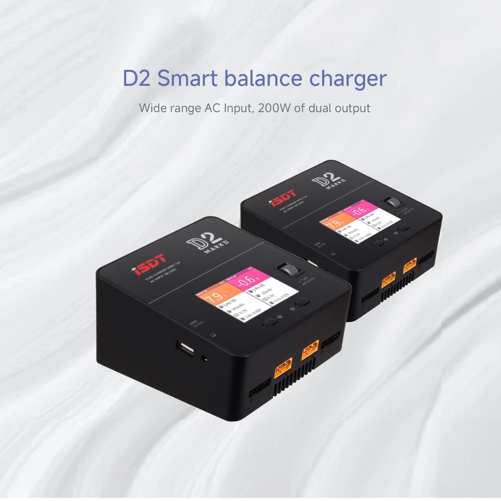 ISDT D2 Mark 2 LiPo Battery Balance Charger Discharger 200W 12Ax2