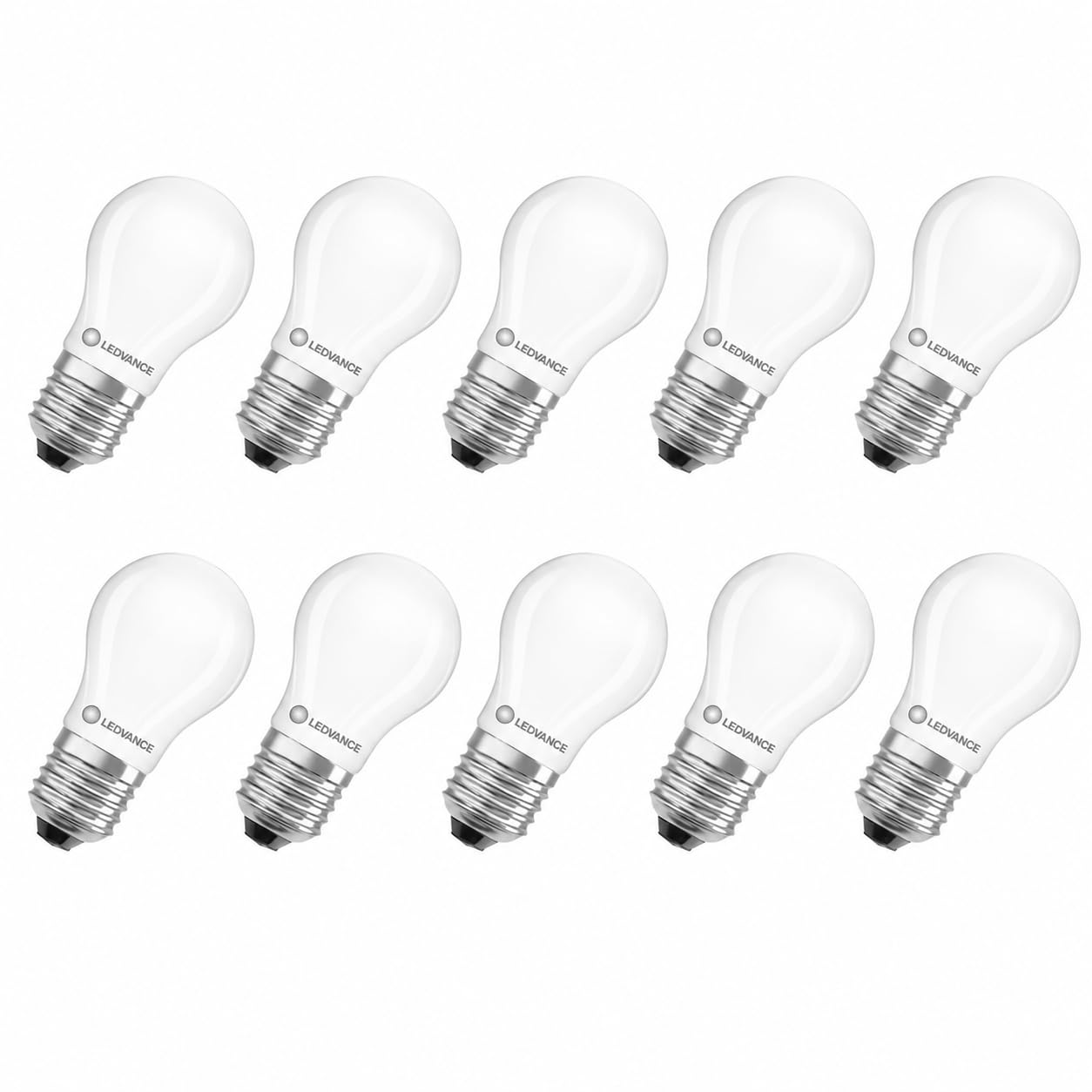 LEDVANCE LED Classic P 25 Filament Dimmbar, 1,8W, 827 Warmweiß, E27, Mattiert, 250 Lumen 10 SPARPACK