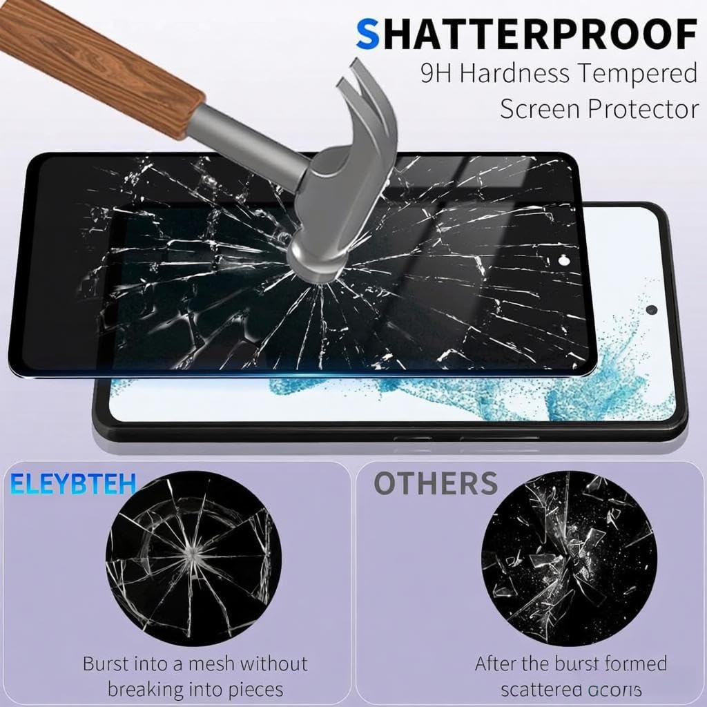 [2+2 Pack Privacy Screen Protector for Samsung Galaxy S25 FE 5G, Tempered Glass Saver With Camera Lens Protector, Anti Spy Anti Scratch Shatterproof Black Film Shield for Galaxy S25FE thumbnail