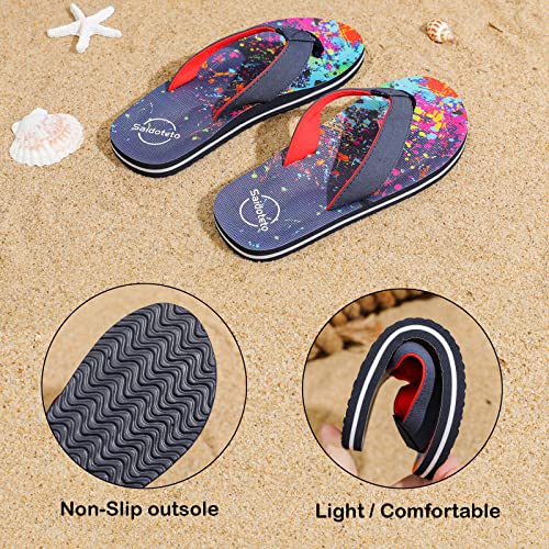 Image of Saidoteto Boys Girls Flip Flops Child Summer Slip-on Thong Sandals Beach Pool Water Shoes(Little /Big Kid)