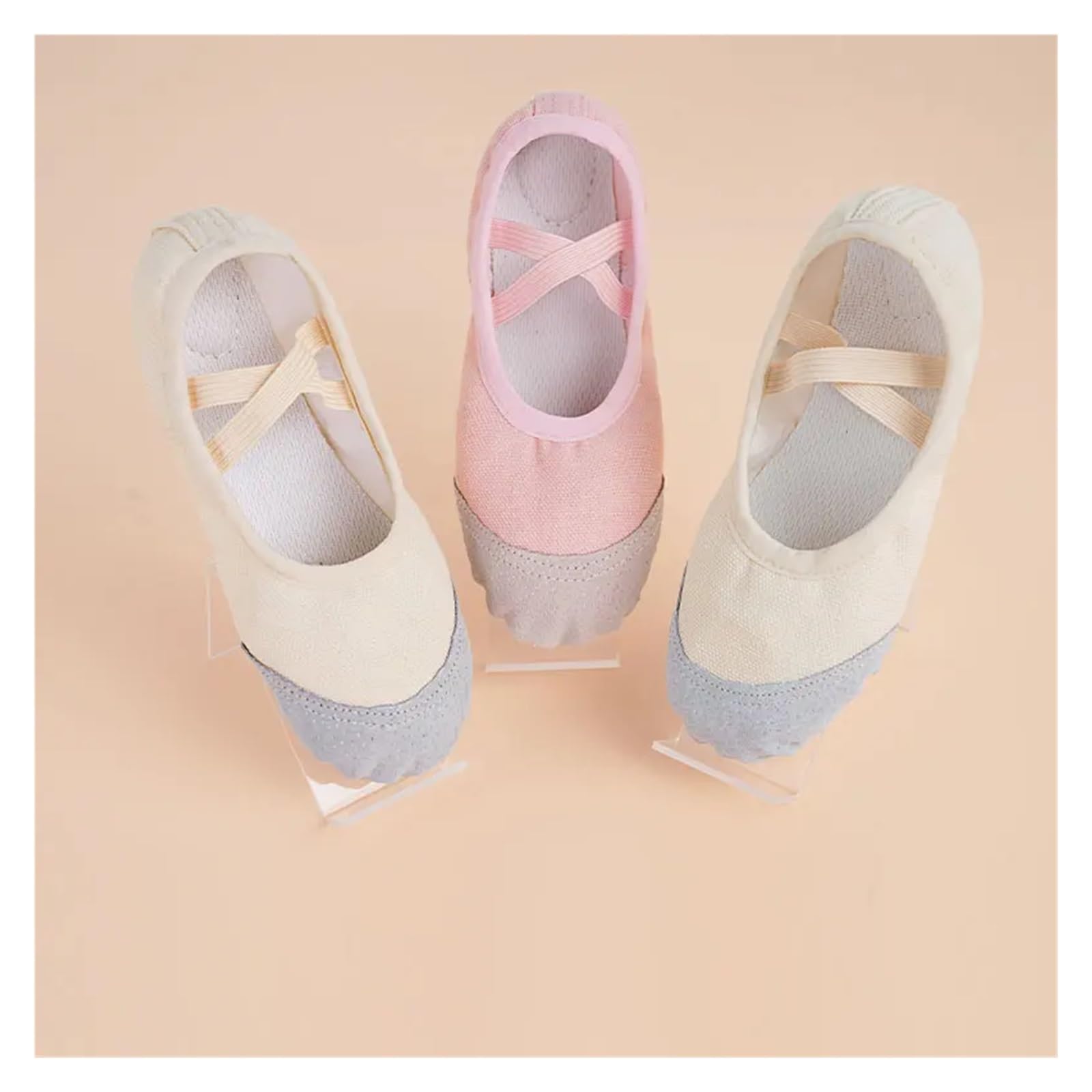 Scarpe Danza Classica Scarpe da Ballo for Ragazze e Donne, Scarpe in Tela, Basse, con Suola Morbida for Adulti, Ballerina per Danza