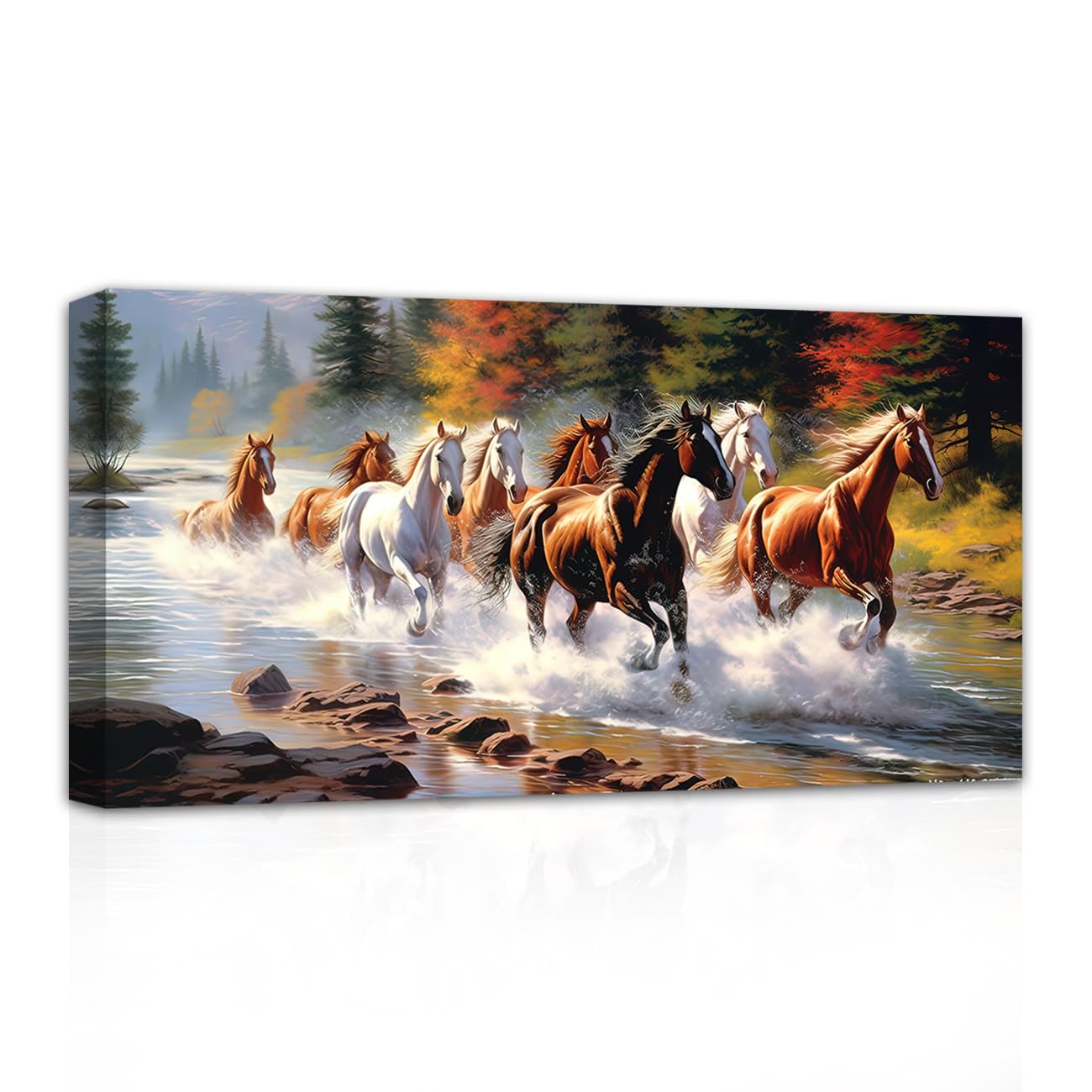 LMYSXAOZ Running Horse Canvas Wall Art Wild Animal Picture Print on Pictures Decor for Bedroom Living Room Home Framed (Horse-3, 20.00" x 40.00")