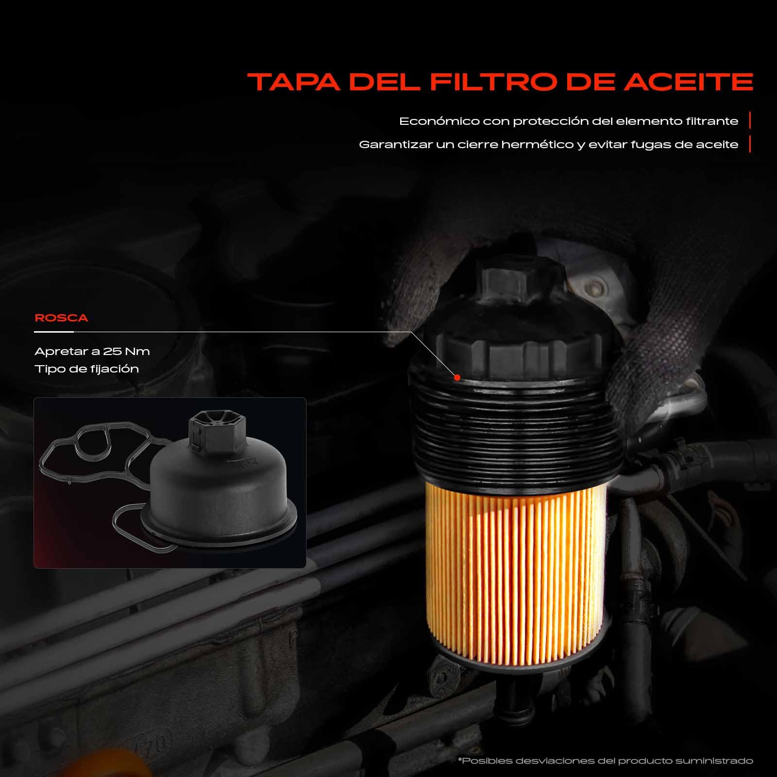 Frankberg Enfriador de aceite aceite de motor carcasa del filtro de | V864375780; Compatible con: C4 II NC, 508 SO I 8E, C3 II SC, Berlingo Box/MPV B9, C3 Picasso SH, C5 III Ruptura RW