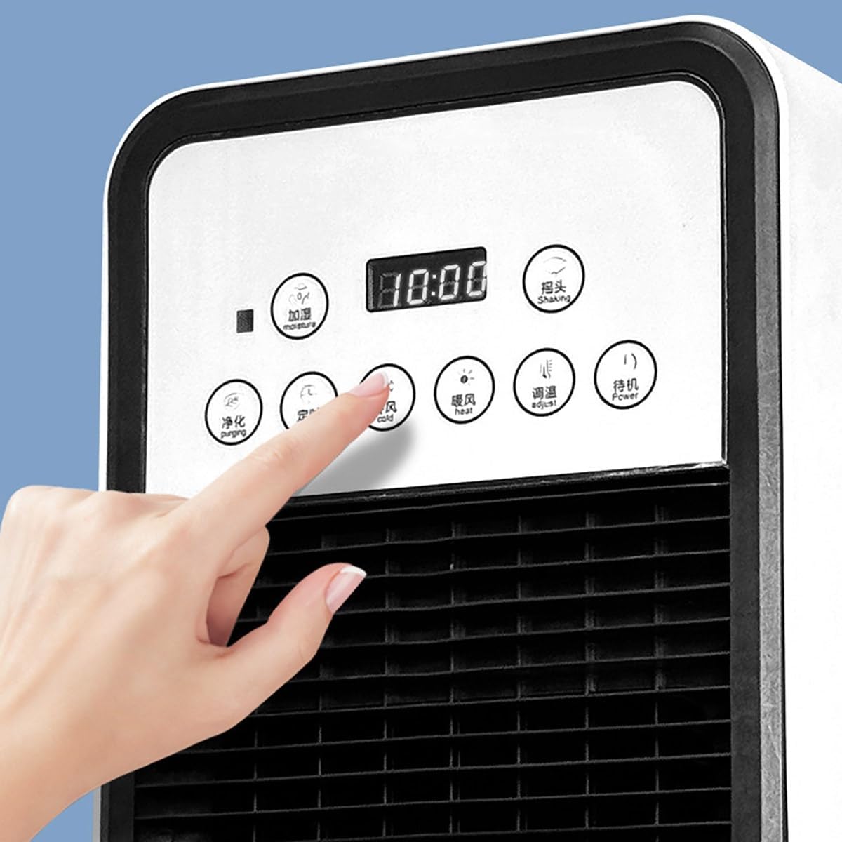 Climatiseur Portable 2-en-1 Refroidissement Chauffage Silencieux 36-45dB, 1.8kW 220V, Oscillation Air, Minuterie, Réservoir 4.1-6L avec Cristaux Rafraîchissants pour Maison et Bureau
