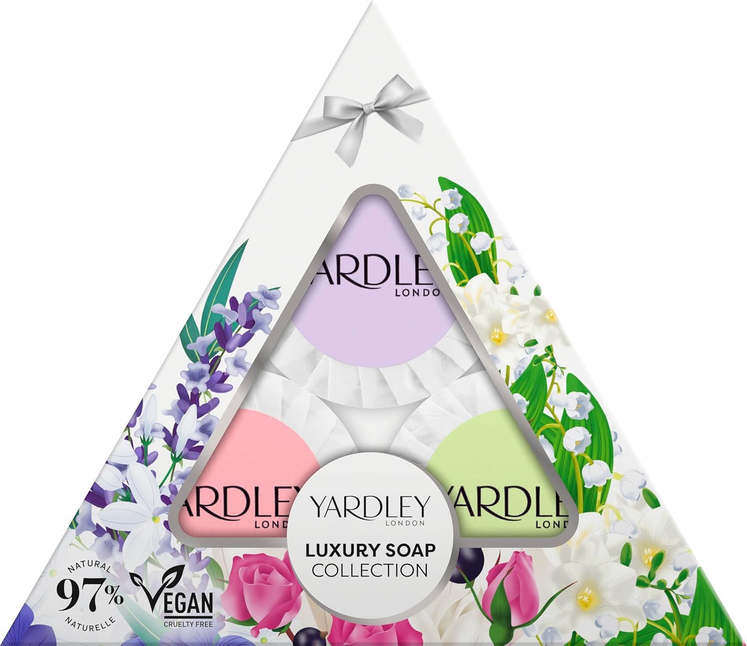 YardleyLondon Mini Luxury Soap Collection, Featuring Signature Scents, for Gentle Cleansing and Deep Hydration 3x50g[Amazon-developed Certification] Compact by Design