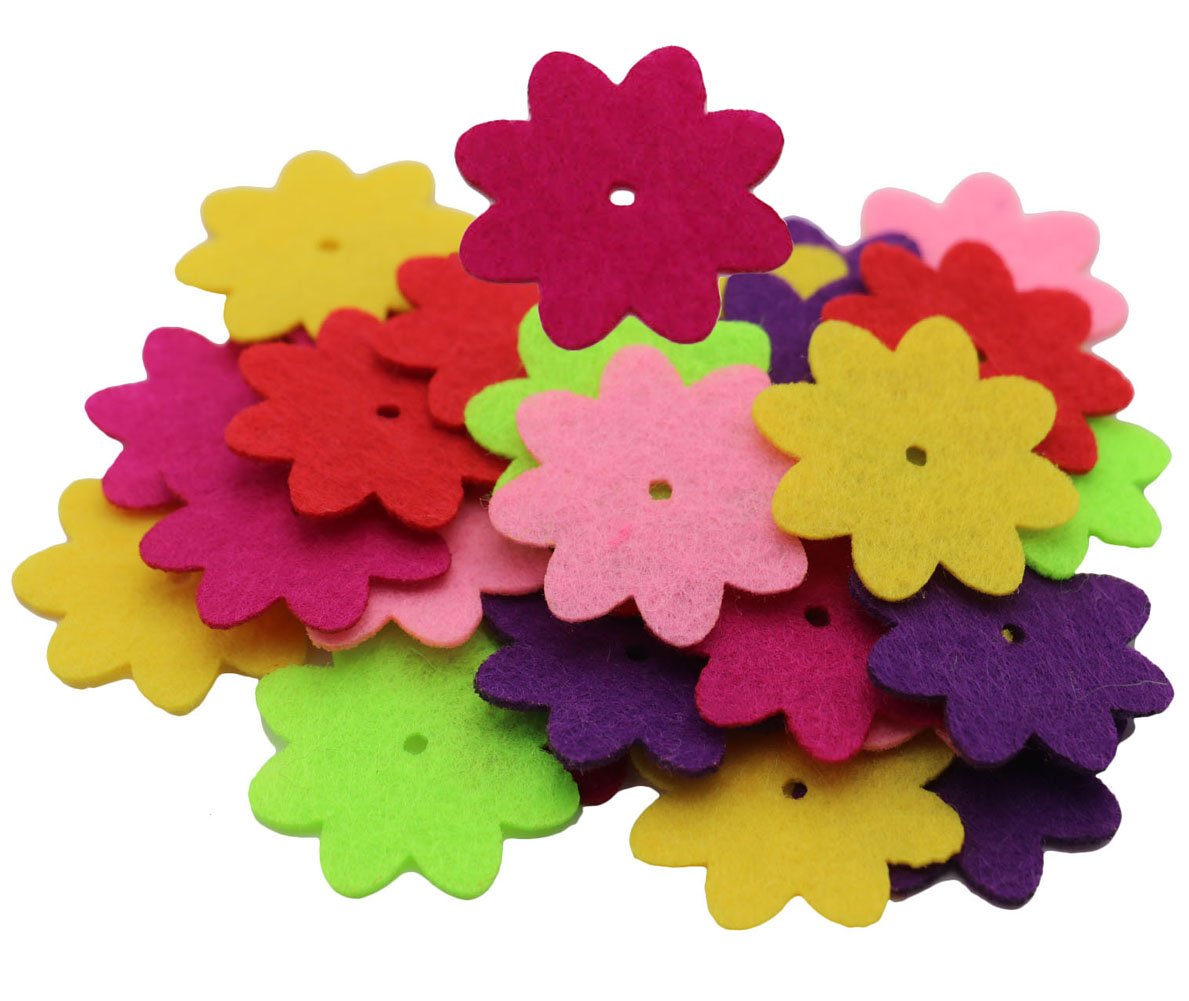 SOOKOO 5 Shapes 150 PCS Felt Flowers Fabric Flower Embellishments for DIY Crafts Sewing Handcraft, Assorted Color - Image 3