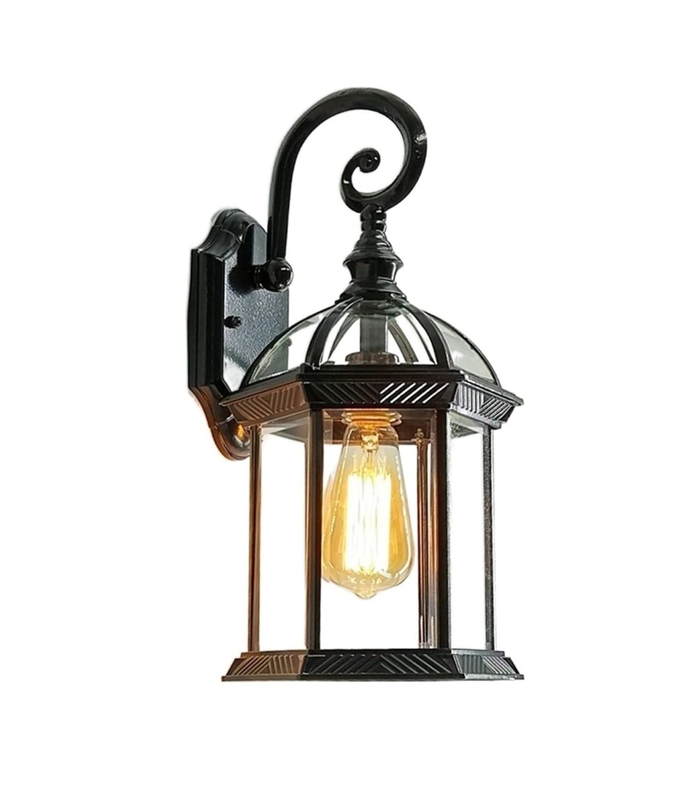 Lanterne de lumière murale extérieure applique moderne inox noir luminaire jardin E27 60W