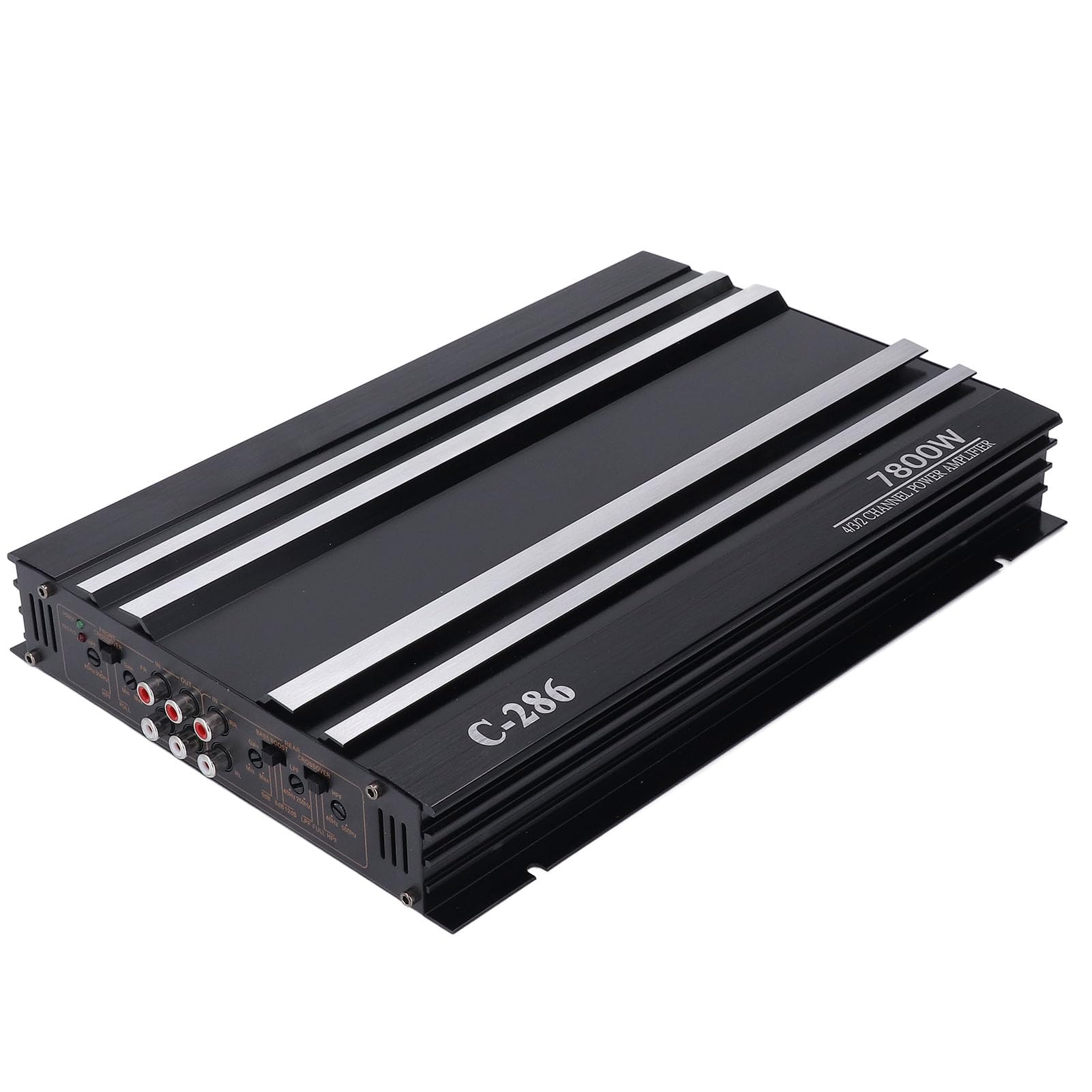 Amplificador de coche de 7800 W, 4 canales, clase AB, aleación de aluminio, amplificador de potencia de graves puros para 12 V, camión, barco, UTV, motocicleta
