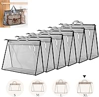 Vista 8 de fazhongfa 6 bolsas para el polvo para bolsos, organizador de almacenamiento de bolsos transparentes, no tejidas, bolsa colgante con cremallera y asa