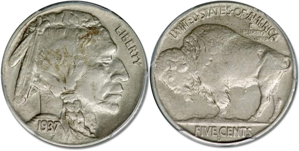 Rare United States US 1937-D 3 Legged Buffalo Nickel Antique Restrike 5 Cents Coin. Explore Now! Thumbnail