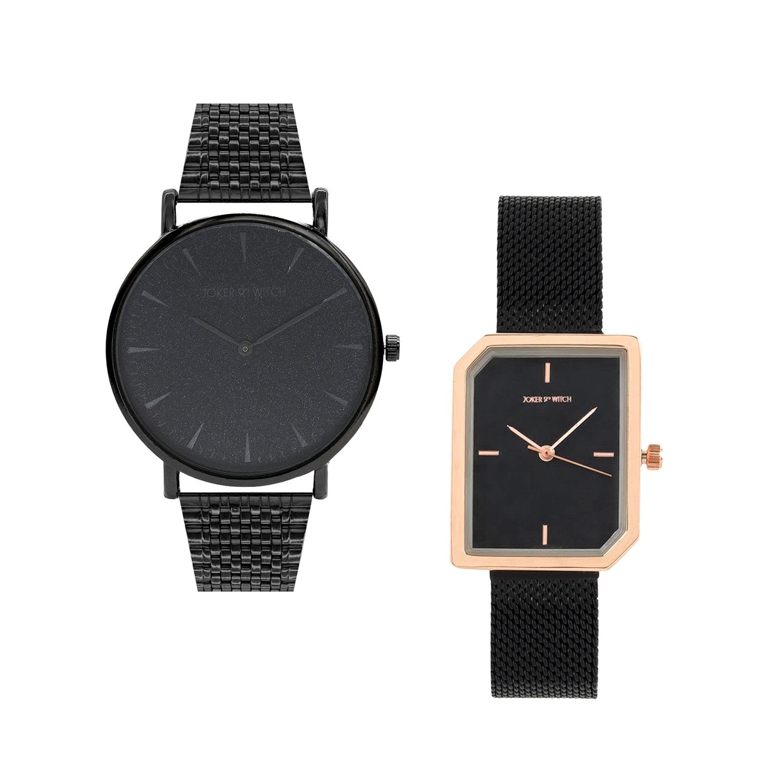 Joker & Witch Stainless Steel One & Only Couple Analogue Watches, Black Dial, Black Band (B0BVB6FK92) Amazon Price History, Amazon Price Tracker