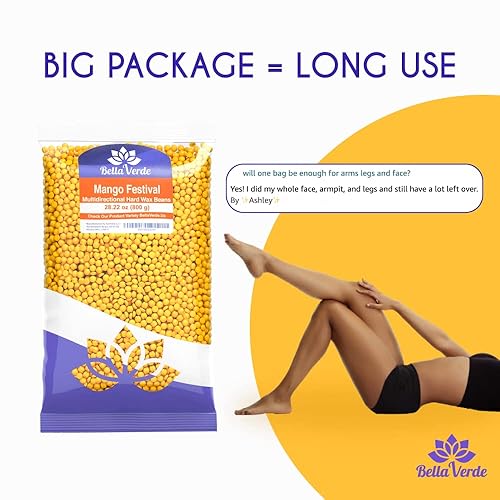 Miniatura 7 de Bella Verde Kit de cera para el hogar de cera  Kit de cera para depilación profesional con pantalla LED y 6 bolsas de frijoles de cera dura sin