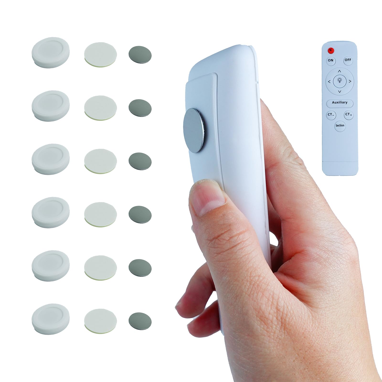 Supporti Magnetici Da Parete - 6 Pezzi, 4x4cm, Bianchi, Per Telecomandi E Cellulari - Foto 2