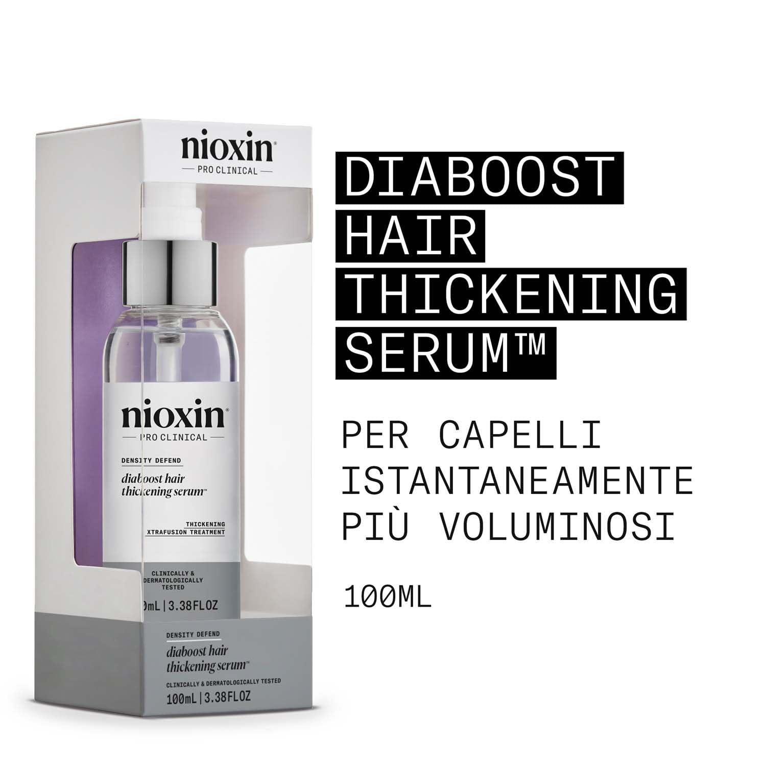 Nioxin Density Defend Diaboost Siero Fortificante per Capelli - Trattamento Senza Risciacquo per Cuoio Capelluto - con Niacinamide (100ml)