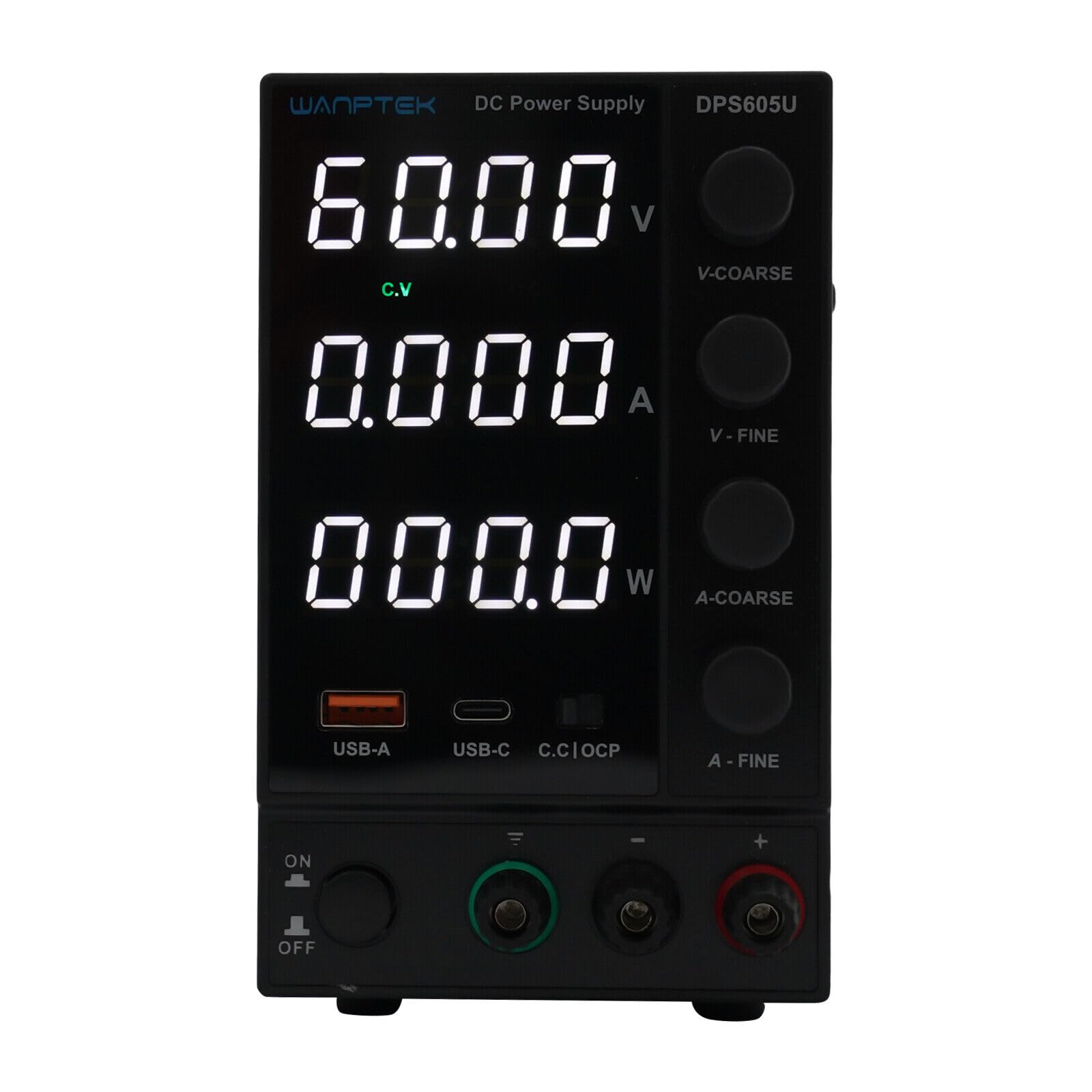 Fuente de alimentación de laboratorio, fuente de alimentación conmutada de 4 dígitos, 0-60 V, 0-5 A CC, regulable, fuente de alimentación de laboratorio, USB