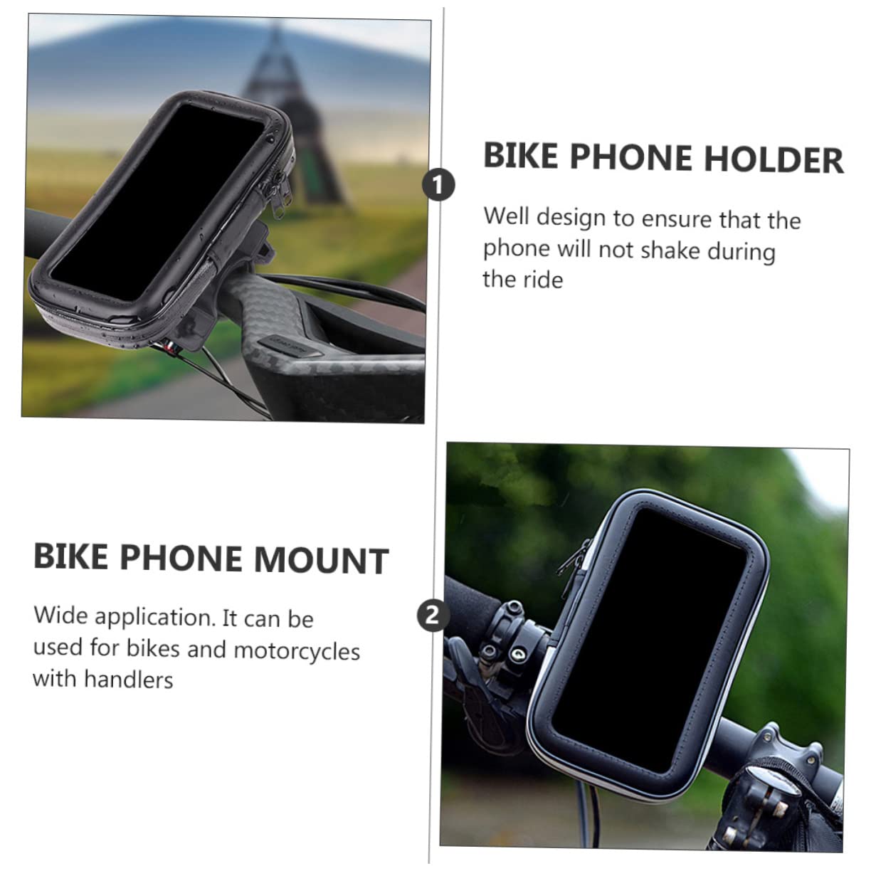 BESPORTBLE Waterproof Phone Pouch for Bike Phone Holder Height Adjustment for Rides