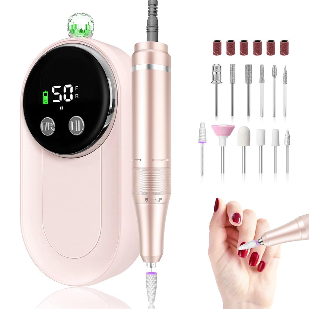 MAYCREATE® Nail Drill Professional 50000 RPM Rechargeable Cordless Electric Nail Kit with Bits & Anti-Slip Back Pad Portable for Acrylic/Gel Removal & Faster Shaping Manicure & Pedicure Home/Salon-image-43